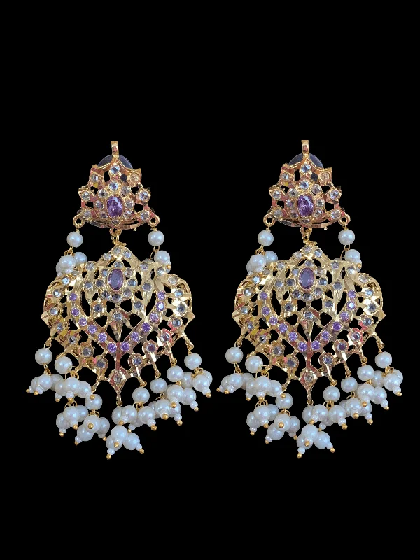 DER331 Ekta earrings in amethyst cz  (SHIPS IN 4 WEEKS  )