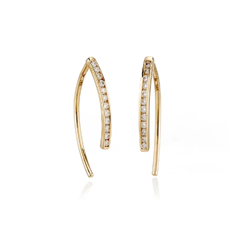 Wishbone Earrings in Diamonds