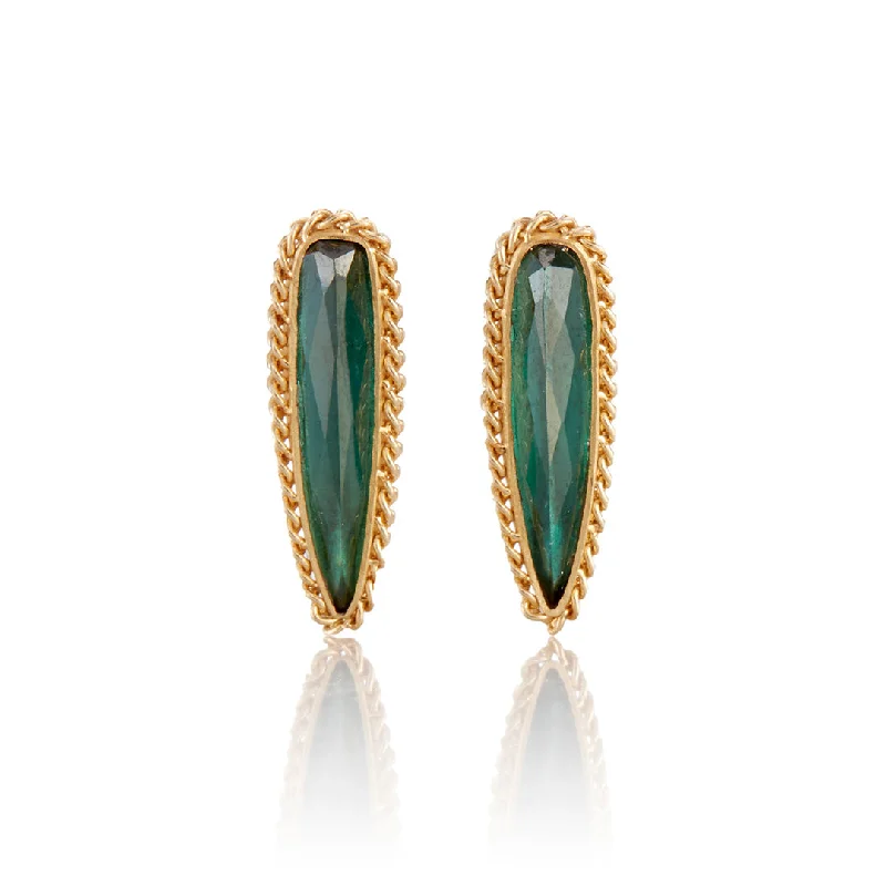 Green Tourmaline Teardrop Earrings