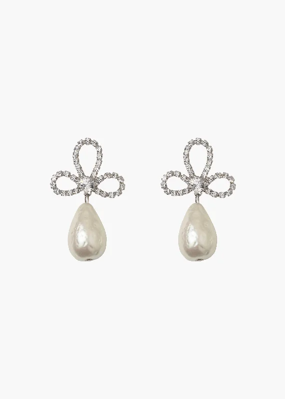 Devina Earrings -- Crystal Pearl