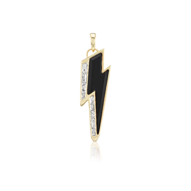 Ziggy Bolt Pendant with Baguettes