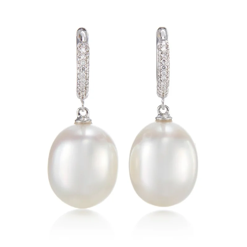 Chelsea Earrings in South Sea Pearls & Diamonds