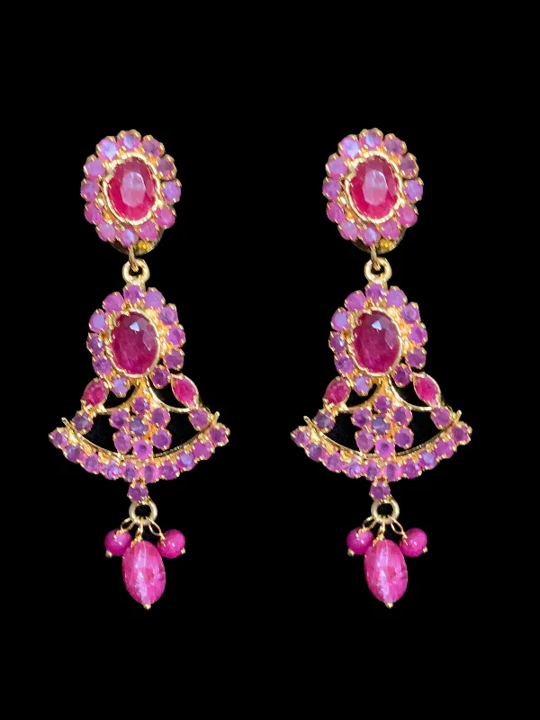 DER341 ruby emerald high quality earrings ( READY TO SHIP)