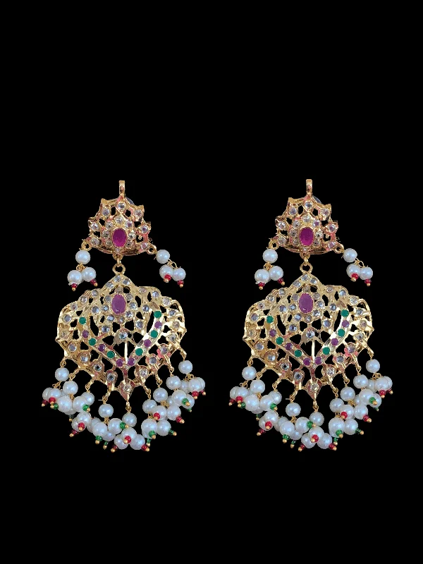 DER333 Ekta earrings in ruby emerald   ( SHIPS IN 4 WEEKS  )