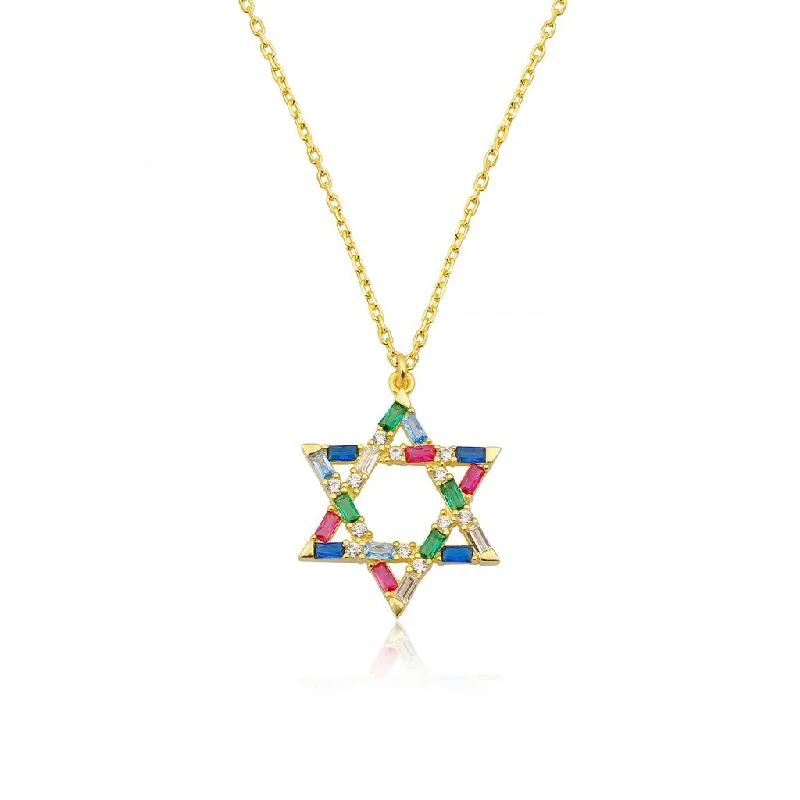 Gemstone Star of David Necklace