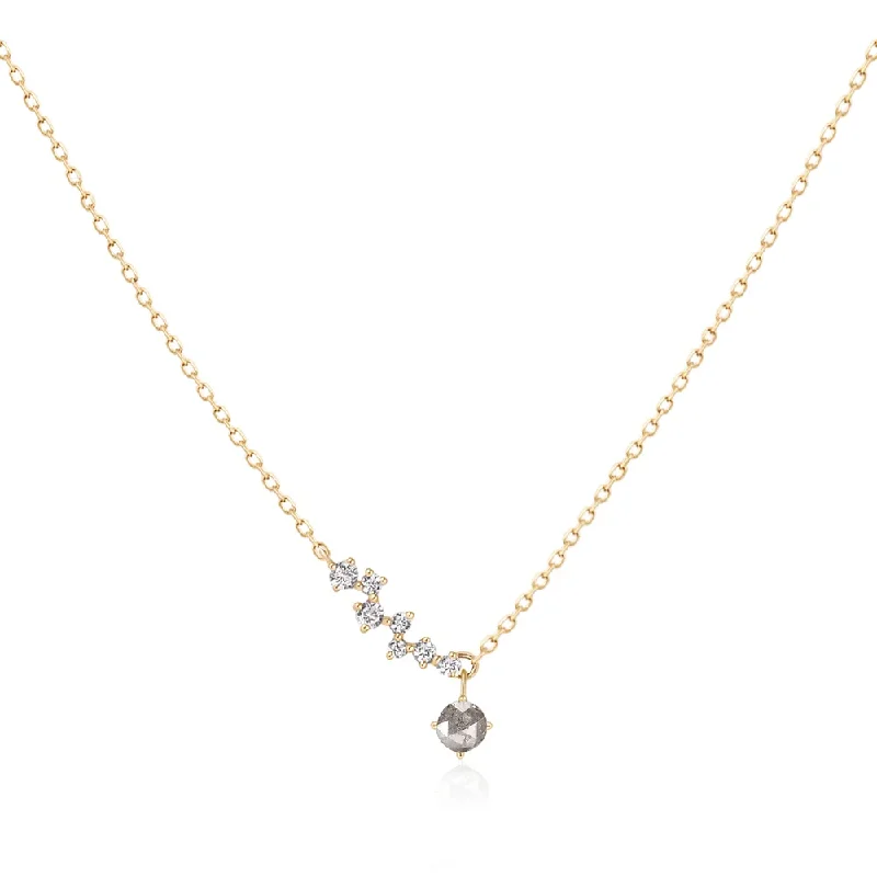 Grey Diamond and White Sapphire Constellation Necklace