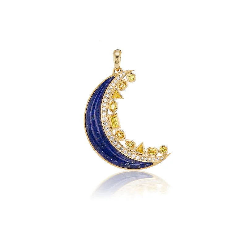 Crescent Moon Inlay Pendant