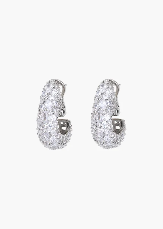 Etta Hoop Earrings -- Crystal