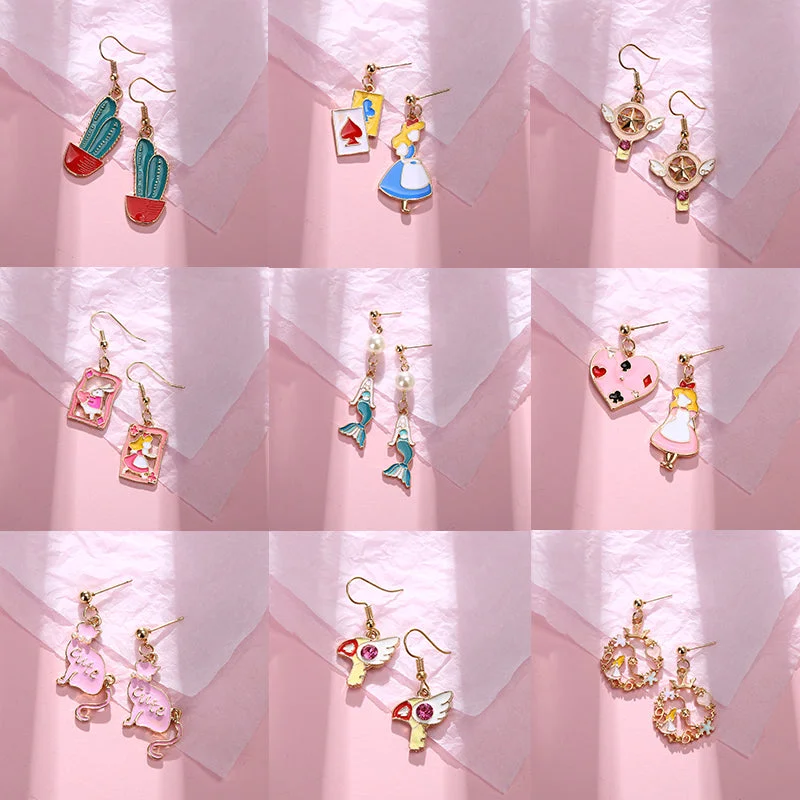 Korean design  Alice wonderland dangle earrings