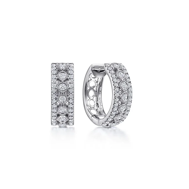 Gabriel & Co. White Diamond Huggie Earrings