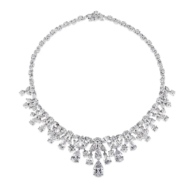 La Scala Diamond Crystalline Statement Necklace by Kathy Hilton