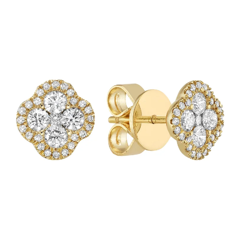 Yellow Gold Diamond Stud Earrings