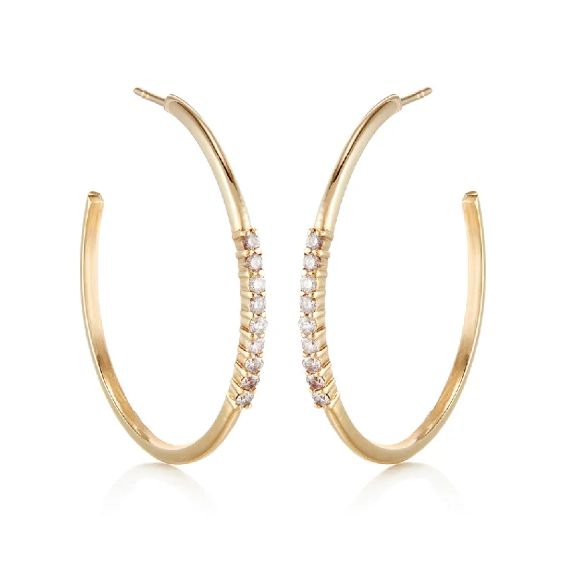 Diamond Tennis Hoop Earrings