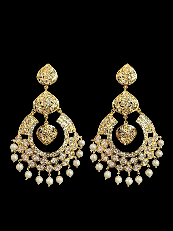 DER559 chandbali earrings in pearls ( SHIPS IN 4 WEEKS )