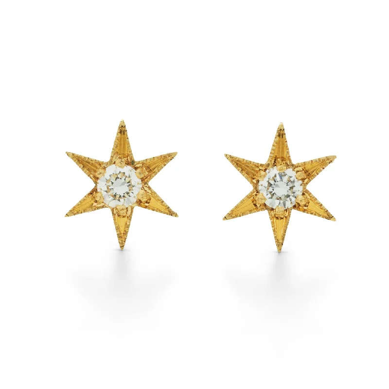 Petite Six Point Star Stud Earrings