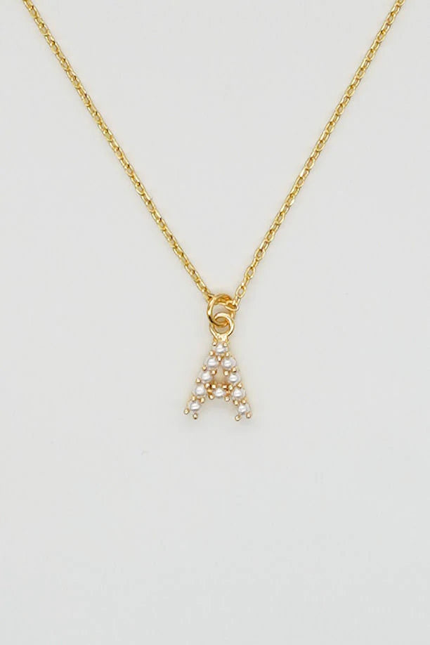 Dainty Love Pearl Initial Necklace