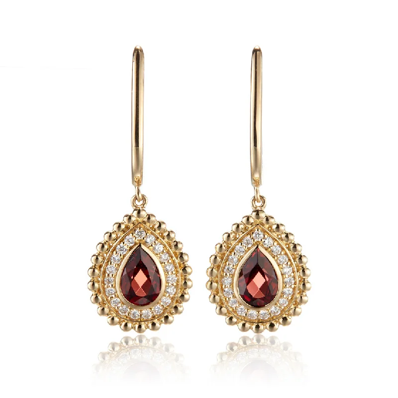 Garnet Drop Earrings