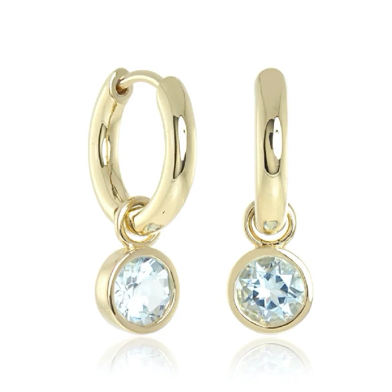 Droplet Hoop Earrings in Aquamarine