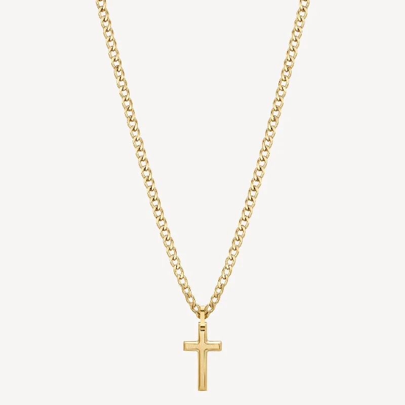 Cross Necklace in Gold Plated Stainless Steel