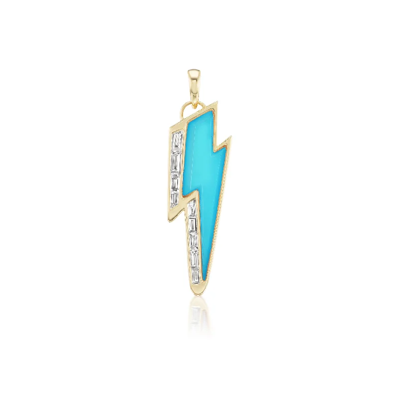 Ziggy Bolt Pendant with Baguettes