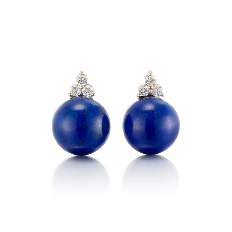 Madison Earrings in Lapis & Diamonds