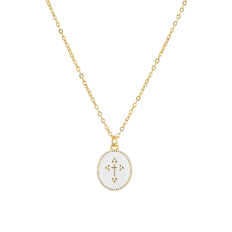 White Cross Necklace