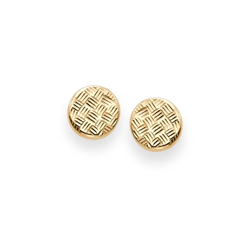 Yellow Gold Button Earrings