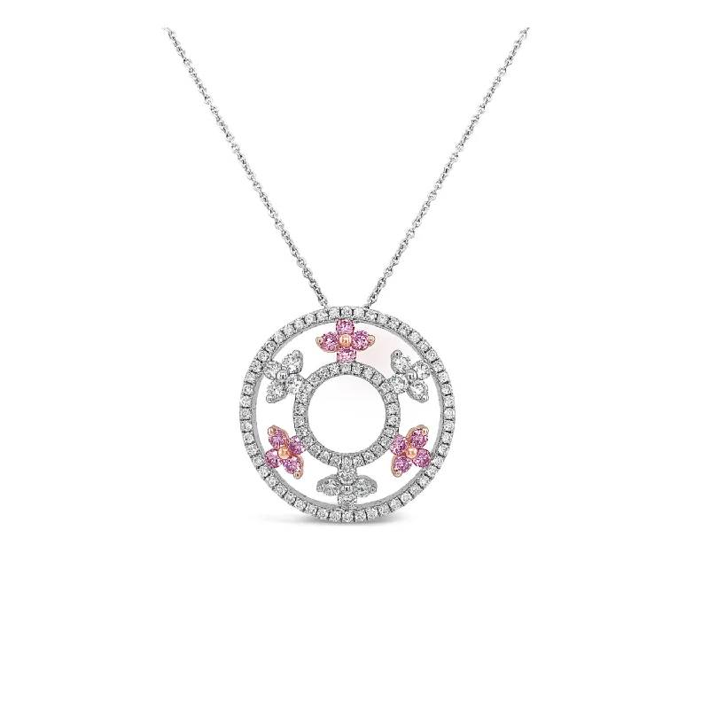 Diamond Air Flower Circle Necklace