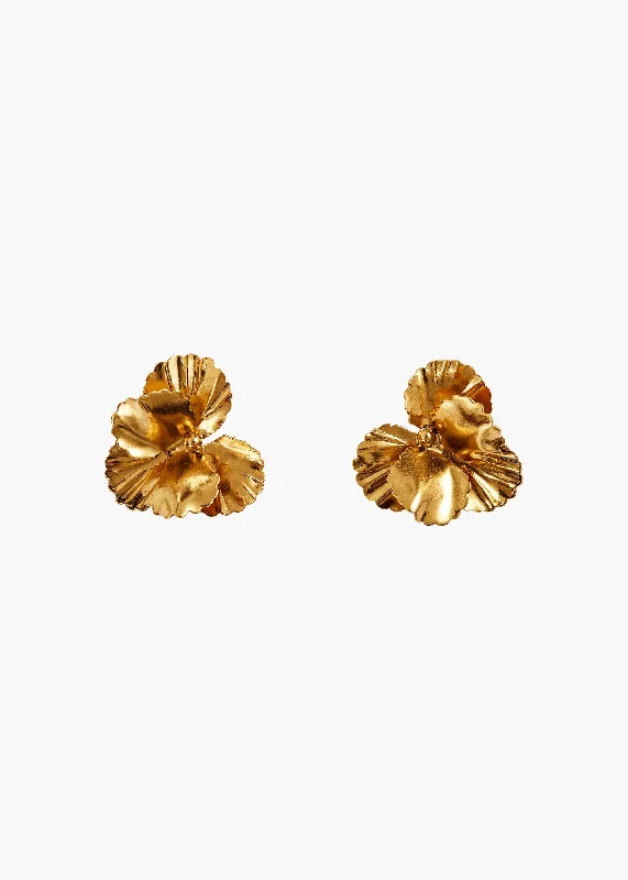 Pansy Earrings -- Gold