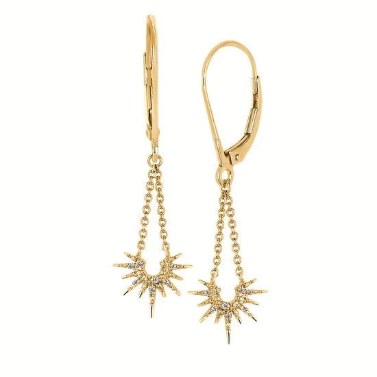 Yellow Gold Diamond Dangle Earrings