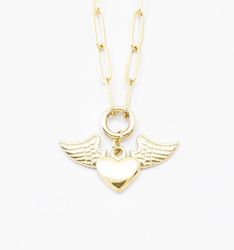 Angel Heart Charm Necklace