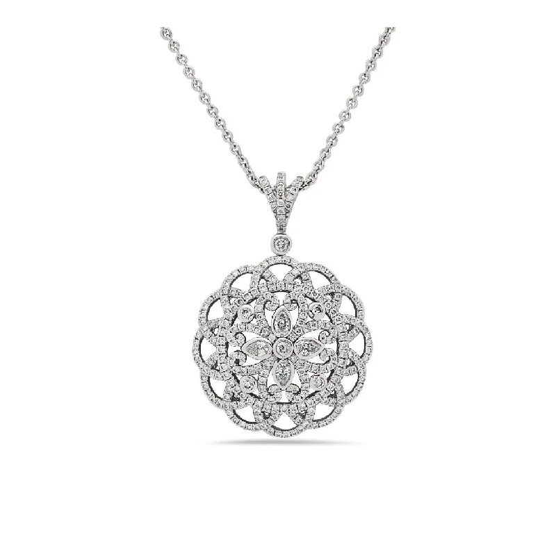 Diamond Pave Round Amulet Pendant