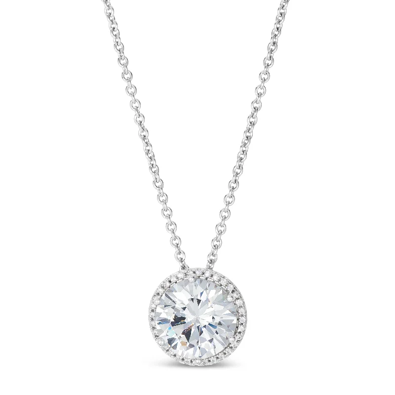 Perfect Halo 5 Carat Diamond Crystalline Necklace