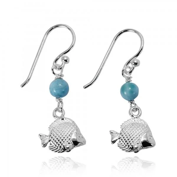 Tropical Fish Earrings with Larimar