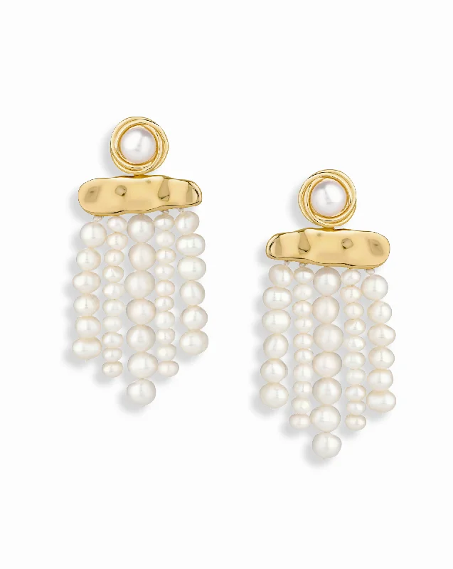 Sienna Fringe Pearl Earrings