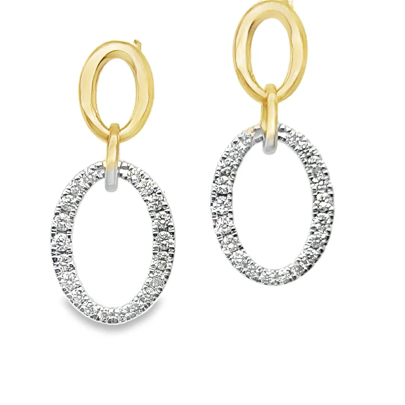 14Kt Two-Tone Diamond Earrings