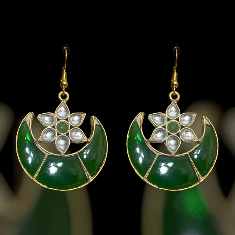 DER244   Niswa farshi kundan earrings  (READY TO SHIP )