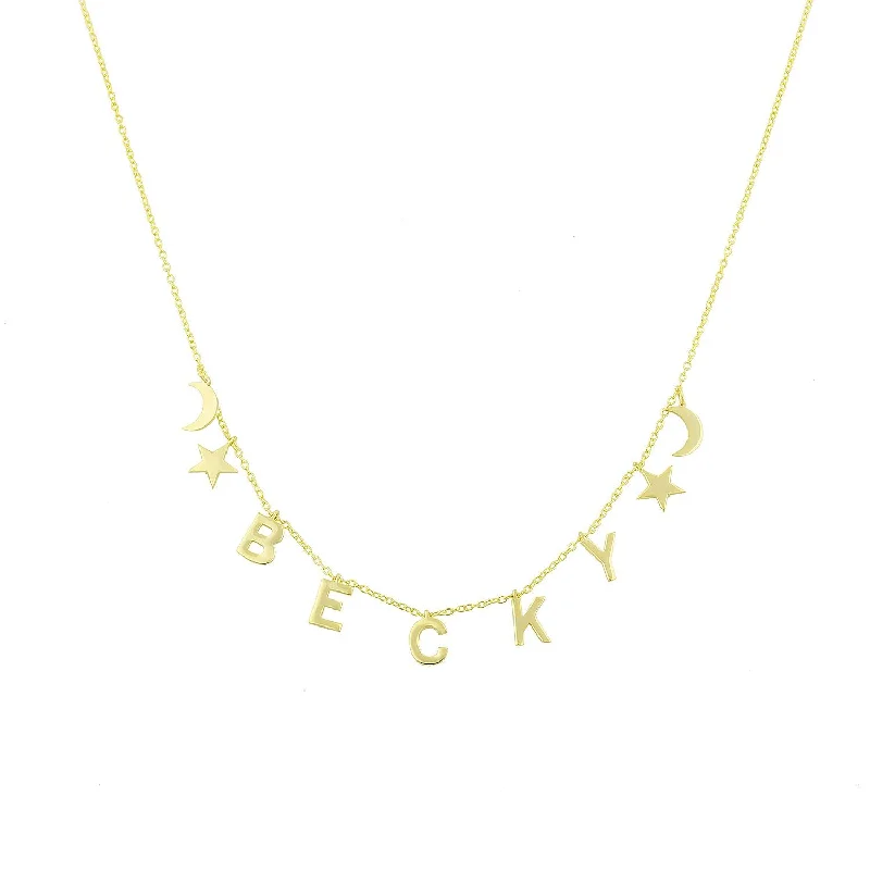 Celestial Dangling Name Necklace