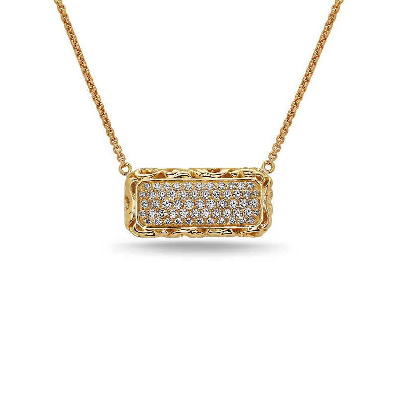 Diamond Bar Pendant Necklace