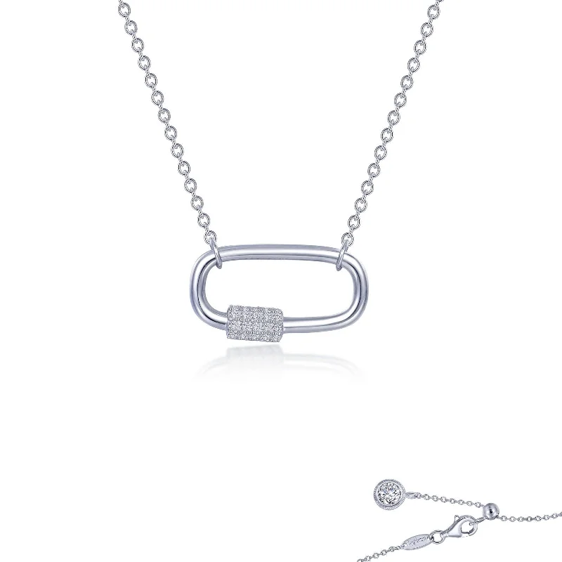 Carabiner Necklace in Sterling Silver