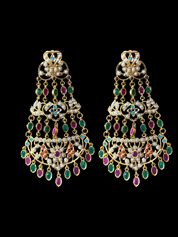 DER165 Naveen  jhoomar earrings ( Navratan     ) (  READY TO SHIP )