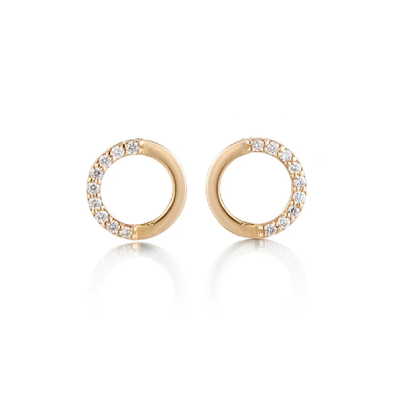 Simple Circle Diamond Earrings