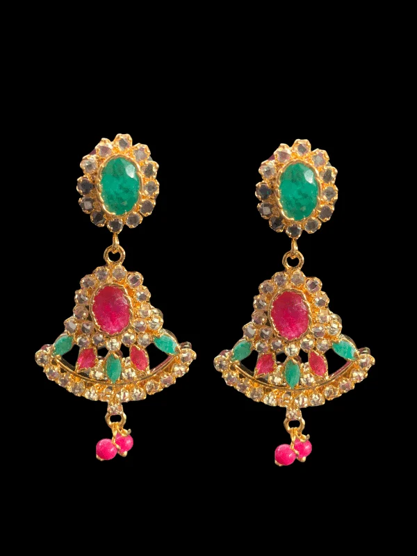 DER318 Ruby emerald earrings ( READY TO SHIP )