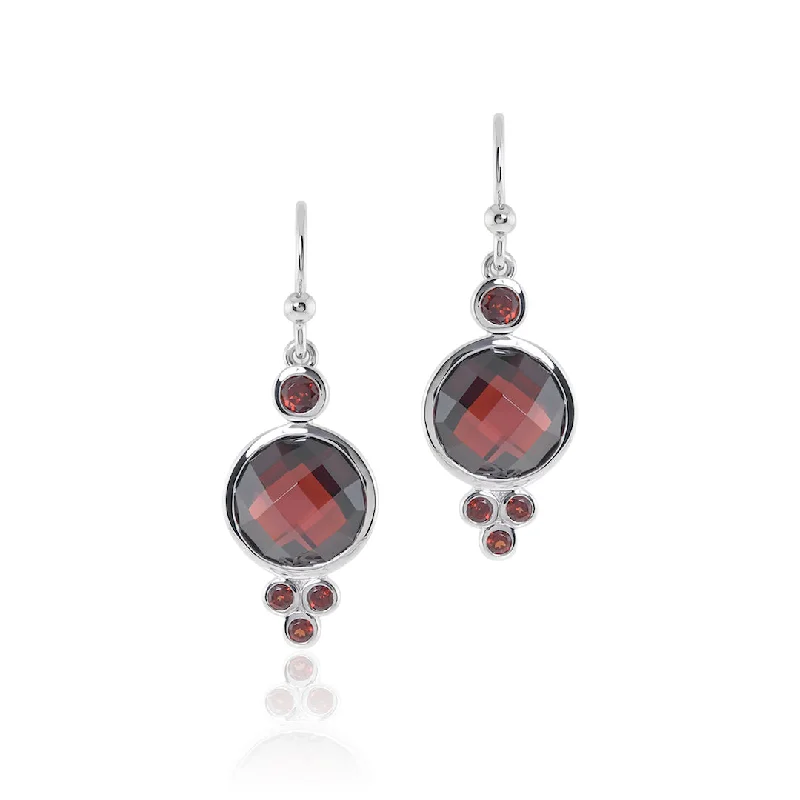 Allegra Drop Earrings in Garnets