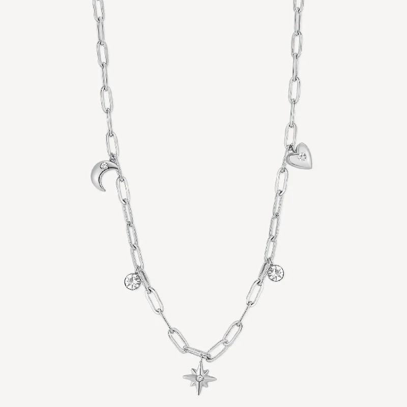 Charm Link Necklace in Stainless Steel