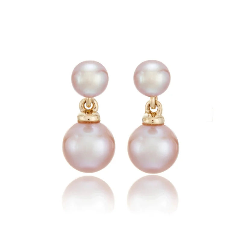 Victoria Earrings in Pink Pearls