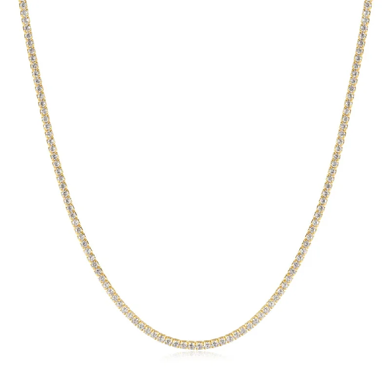 Pave Eternity Necklace in Gold Plated Sterling Silver