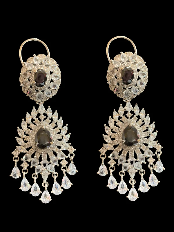 Manahil cz earrings   - black DER11 ( READY TO SHIP )