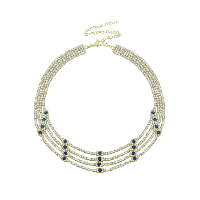 Layered Evil Eye Tennis Choker