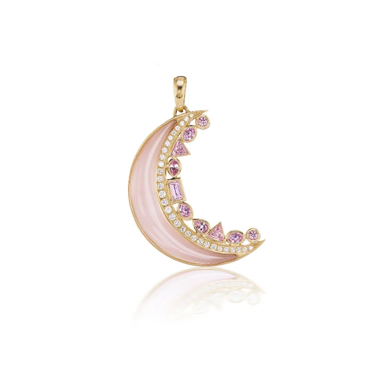 Crescent Moon Inlay Pendant